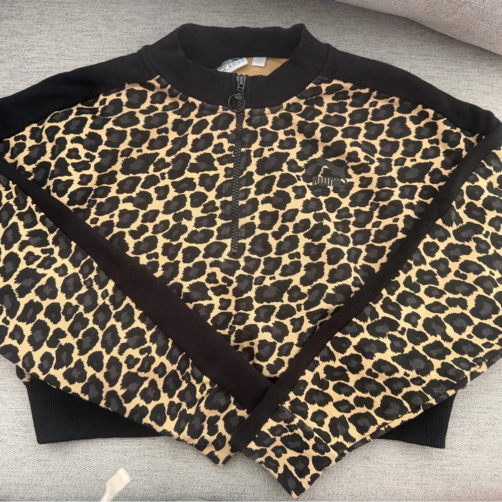 Puma Animal Print Black Half-Zip Top